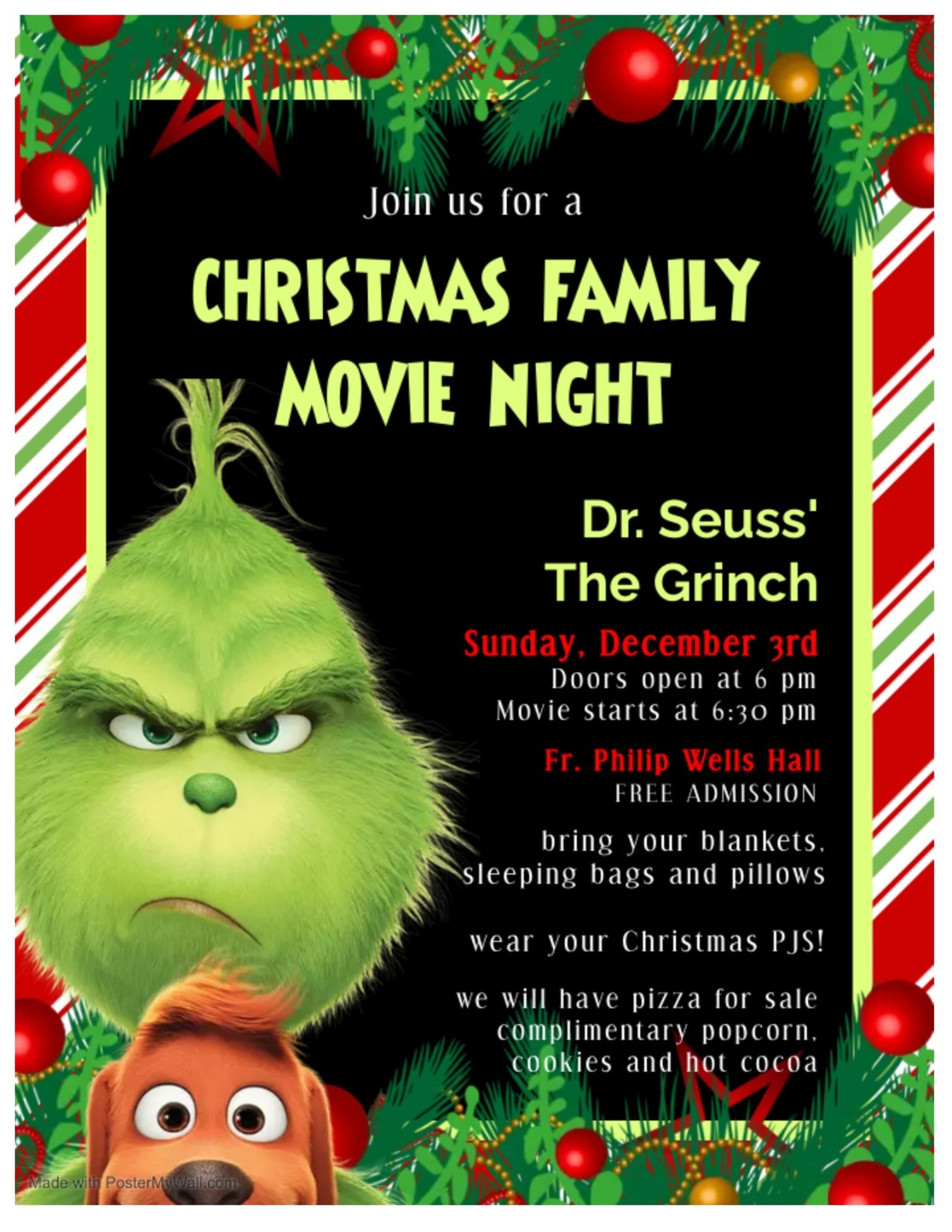2023 Christmas Movie Night Flyer
