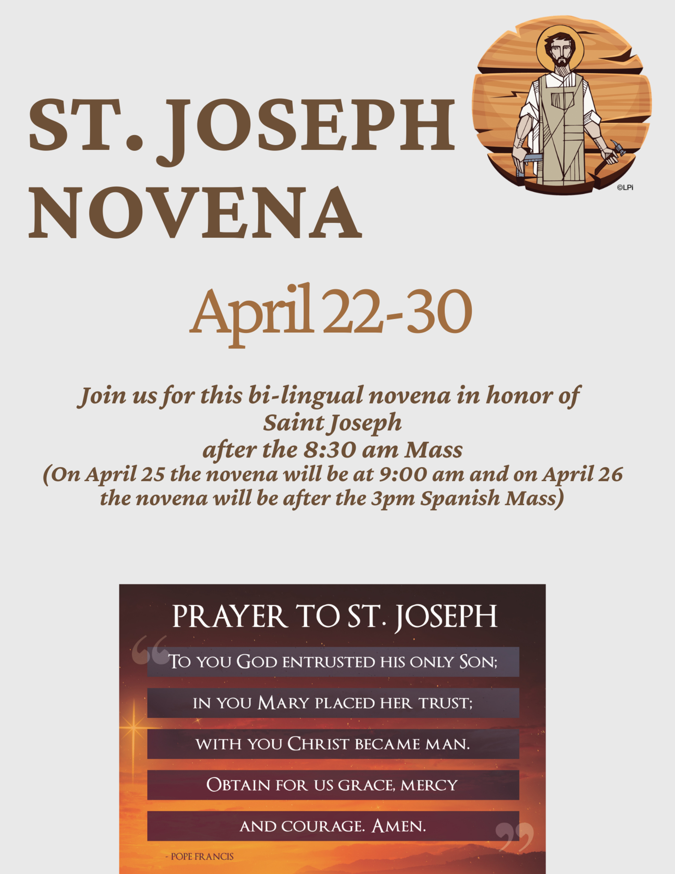 2026 St Joseph Novena Flyer