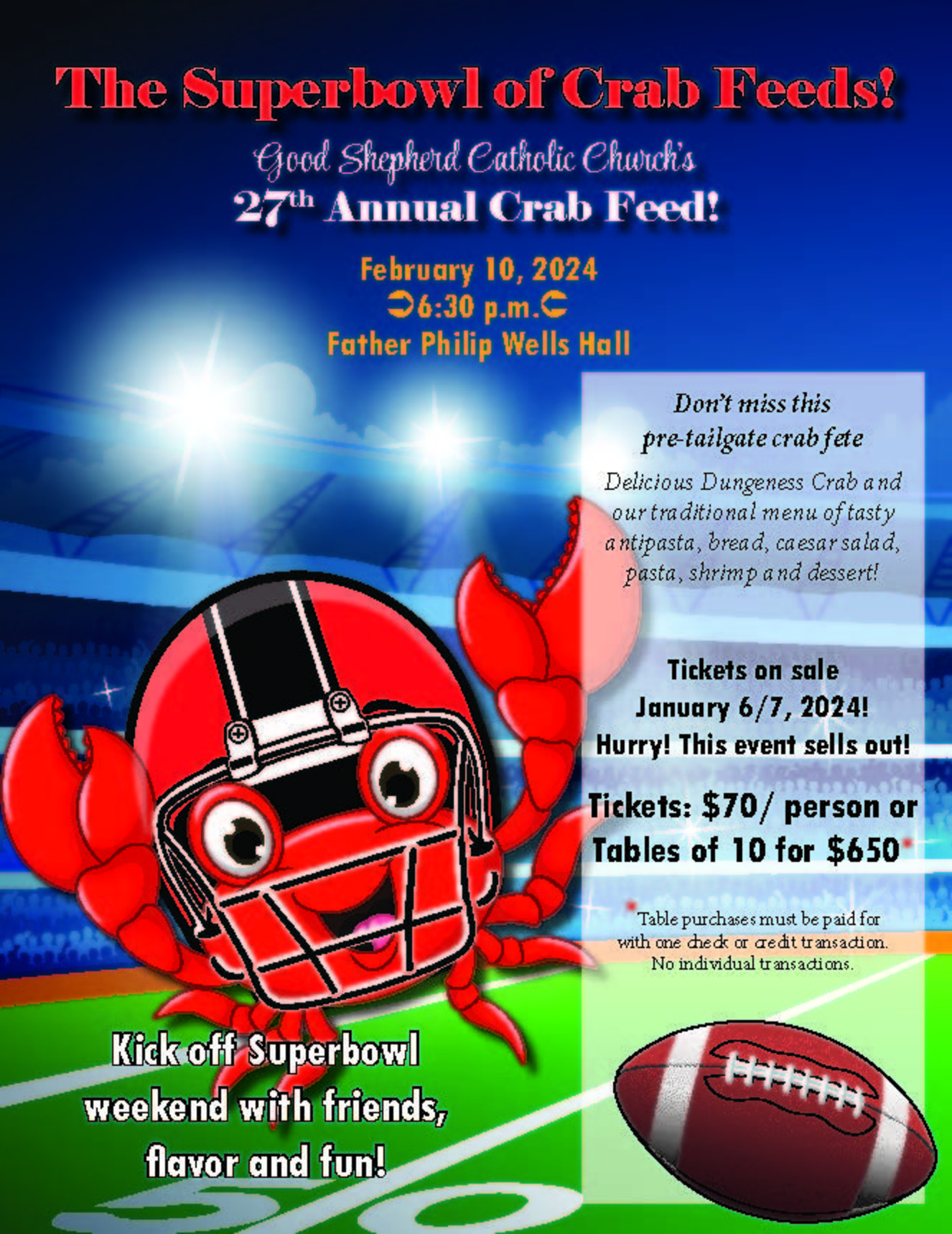 CRAB FEED Good Shepherd Catholic Church