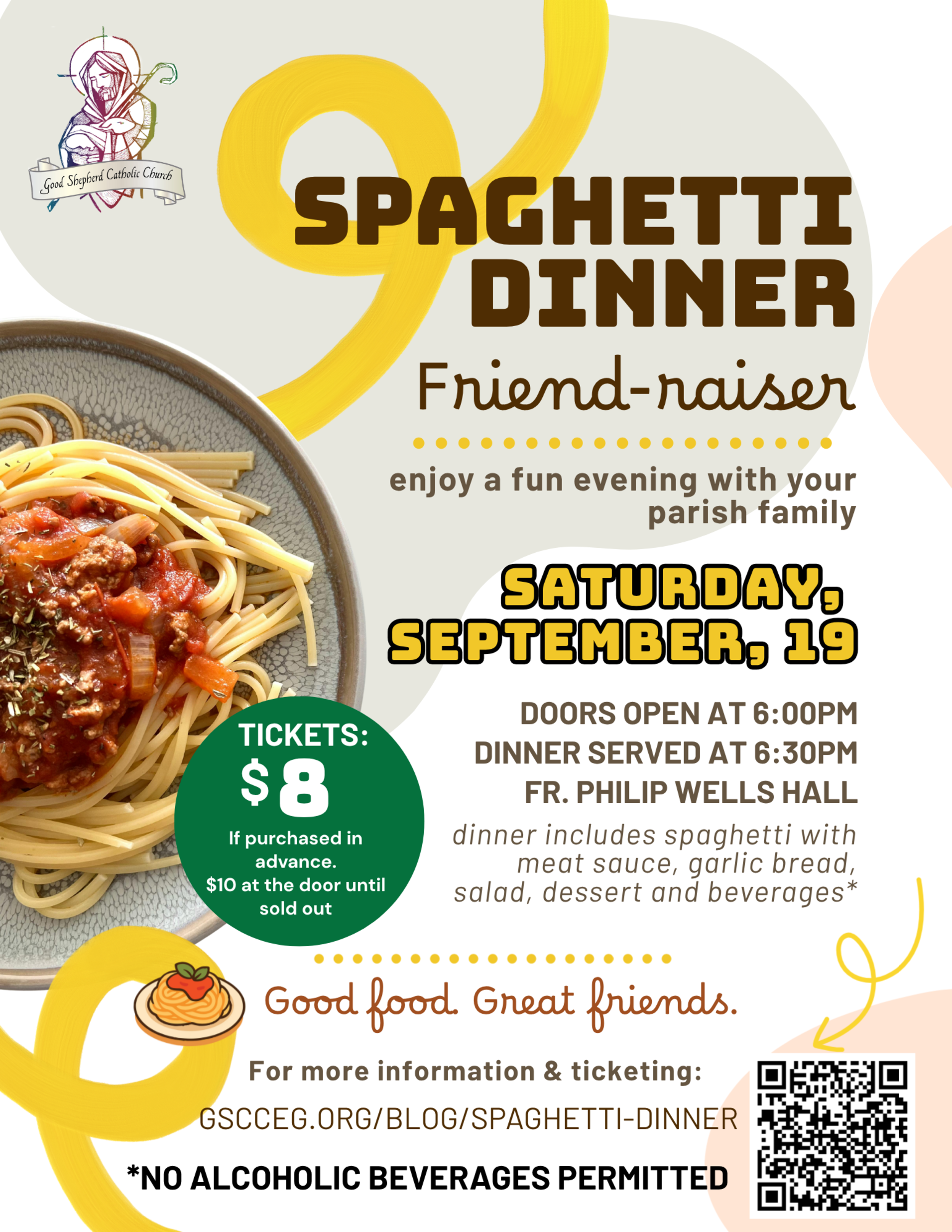 September 2026 Spaghetti Dinner Flyer